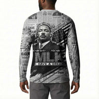 I Have A Dream MLK Button Sweatshirt Newspaper Grunge Style