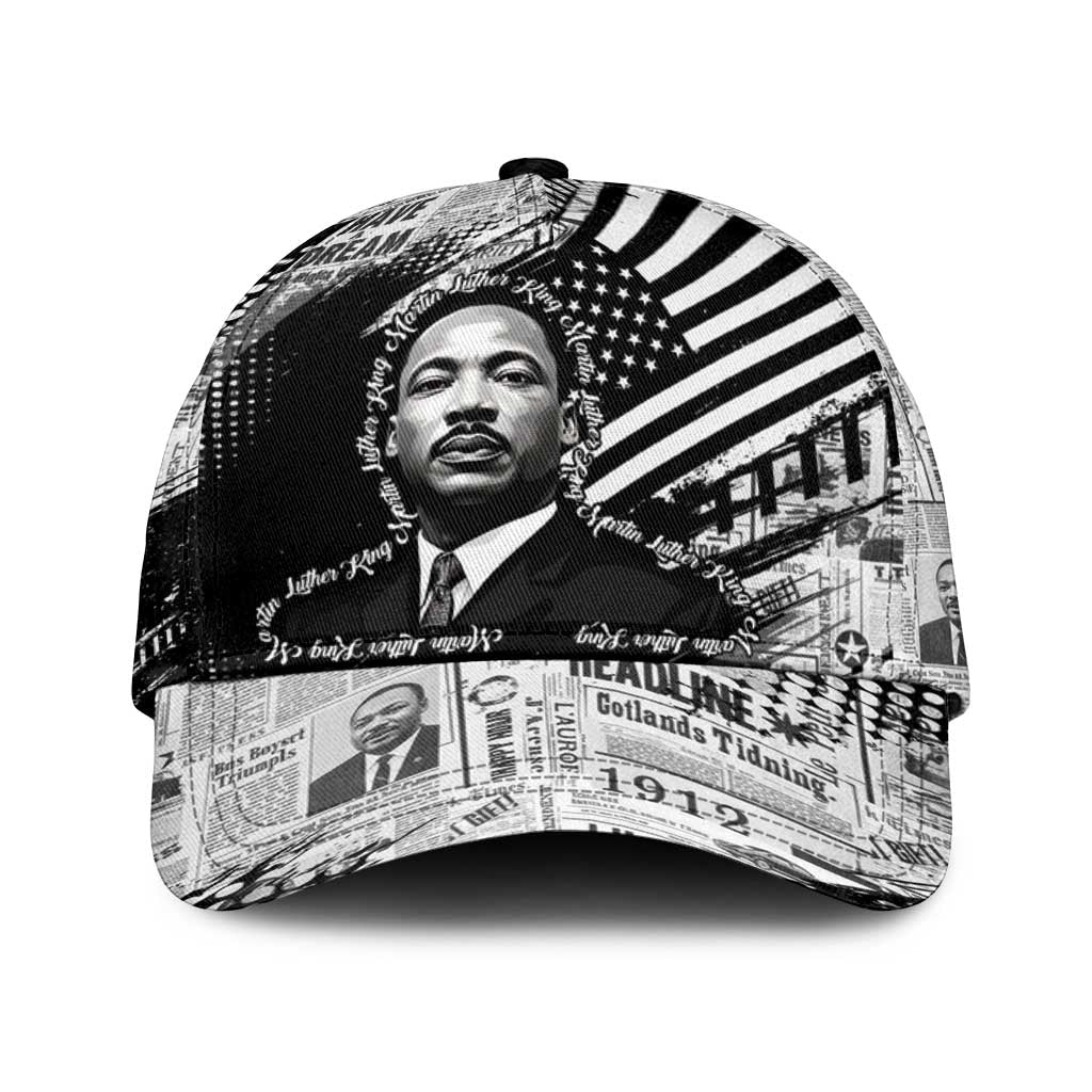 I Have A Dream MLK Classic Cap Newspaper Grunge Style - Wonder Print Shop