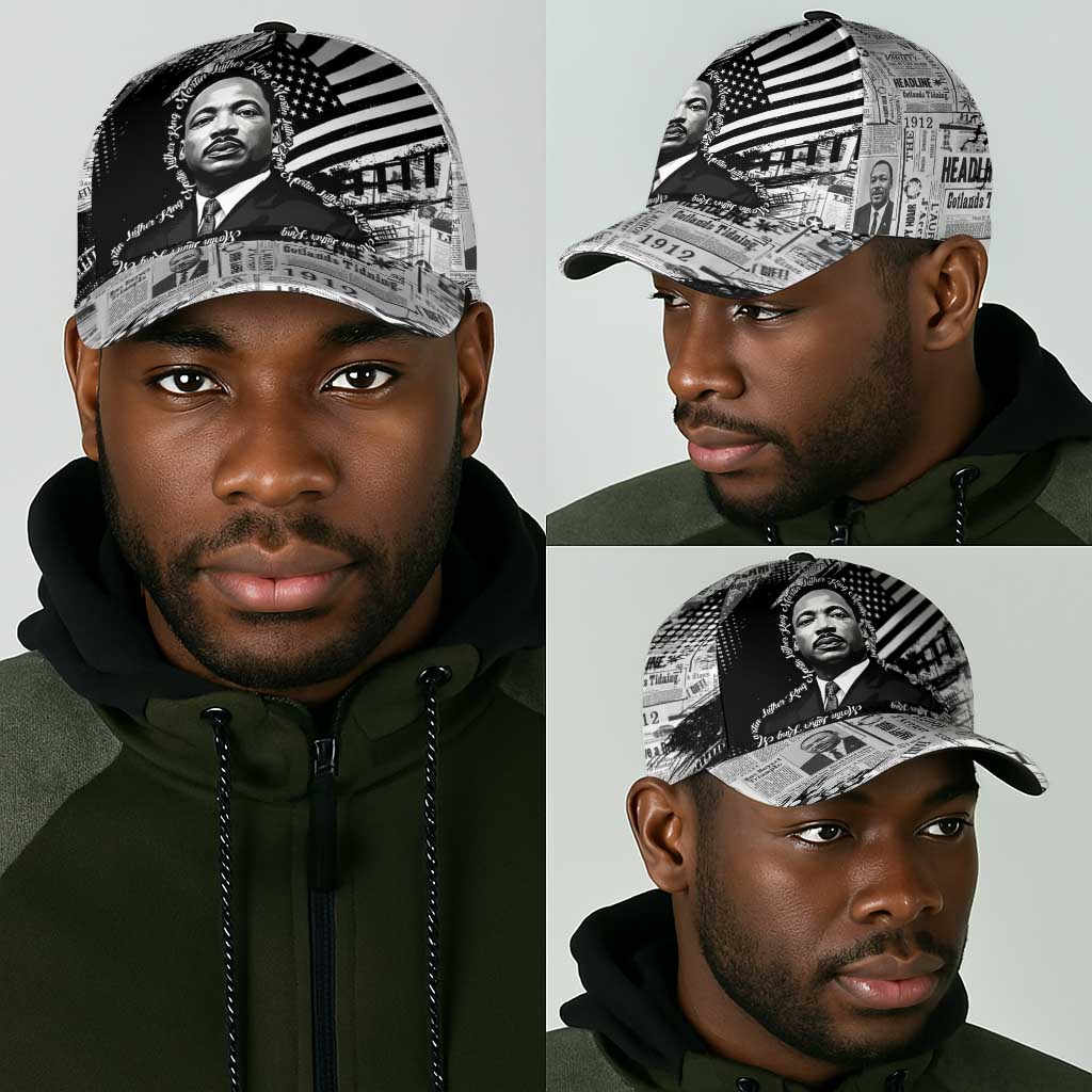 I Have A Dream MLK Classic Cap Newspaper Grunge Style - Wonder Print Shop