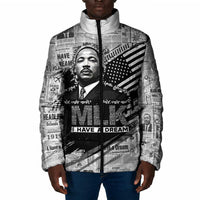 I Have A Dream MLK Padded Jacket Newspaper Grunge Style - Wonder Print Shop