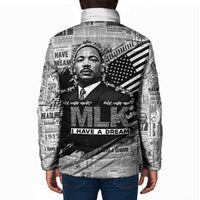 I Have A Dream MLK Padded Jacket Newspaper Grunge Style - Wonder Print Shop