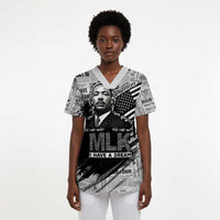 I Have A Dream MLK Scrub Top Newspaper Grunge Style - Wonder Print Shop