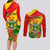 Zimbabwe Independence Day Couples Matching Long Sleeve Bodycon Dress and Long Sleeve Button Shirt Chapungu Bird With Flame Lily - Wonder Print Shop