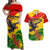 Zimbabwe Independence Day Couples Matching Off Shoulder Maxi Dress and Hawaiian Shirt Chapungu Bird With Flame Lily - Wonder Print Shop