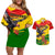 Zimbabwe Independence Day Couples Matching Off Shoulder Short Dress and Hawaiian Shirt Chapungu Bird With Flame Lily - Wonder Print Shop