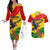 Zimbabwe Independence Day Couples Matching Off The Shoulder Long Sleeve Dress and Hawaiian Shirt Chapungu Bird With Flame Lily - Wonder Print Shop