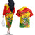 Zimbabwe Independence Day Couples Matching Off The Shoulder Long Sleeve Dress and Hawaiian Shirt Chapungu Bird With Flame Lily - Wonder Print Shop