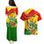 Zimbabwe Independence Day Couples Matching Puletasi and Hawaiian Shirt Chapungu Bird With Flame Lily - Wonder Print Shop