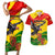 Zimbabwe Independence Day Couples Matching Short Sleeve Bodycon Dress and Hawaiian Shirt Chapungu Bird With Flame Lily - Wonder Print Shop