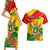 Zimbabwe Independence Day Couples Matching Short Sleeve Bodycon Dress and Hawaiian Shirt Chapungu Bird With Flame Lily - Wonder Print Shop