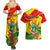 Zimbabwe Independence Day Couples Matching Summer Maxi Dress and Hawaiian Shirt Chapungu Bird With Flame Lily - Wonder Print Shop