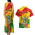 Zimbabwe Independence Day Couples Matching Tank Maxi Dress and Hawaiian Shirt Chapungu Bird With Flame Lily - Wonder Print Shop