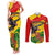 Zimbabwe Independence Day Couples Matching Tank Maxi Dress and Long Sleeve Button Shirt Chapungu Bird With Flame Lily - Wonder Print Shop