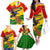 Zimbabwe Independence Day Family Matching Off Shoulder Long Sleeve Dress and Hawaiian Shirt Chapungu Bird With Flame Lily - Wonder Print Shop