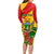 Zimbabwe Independence Day Long Sleeve Bodycon Dress Chapungu Bird With Flame Lily - Wonder Print Shop