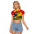 Zimbabwe Independence Day Raglan Cropped T Shirt Chapungu Bird With Flame Lily - Wonder Print Shop