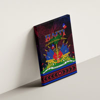 Framed Haiti flag day canvas wall art with bold Haiti lettering and emblem