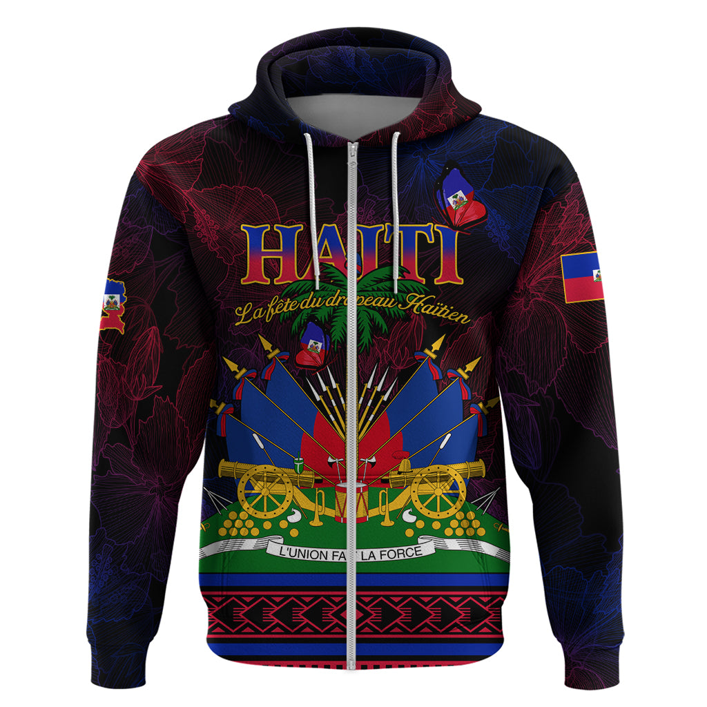 Haitian Flag Day Zip Hoodie La fete du drapeau Haitien - Wonder Print Shop