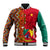 Cameroon National Day Baseball Jacket Cameroun Coat Of Arms Ankara Pattern - Wonder Print Shop