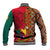 Cameroon National Day Baseball Jacket Cameroun Coat Of Arms Ankara Pattern - Wonder Print Shop