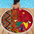 Cameroon National Day Beach Blanket Cameroun Coat Of Arms Ankara Pattern - Wonder Print Shop