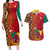 Cameroon National Day Couples Matching Long Sleeve Bodycon Dress and Hawaiian Shirt Cameroun Coat Of Arms Ankara Pattern - Wonder Print Shop