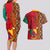 Cameroon National Day Couples Matching Long Sleeve Bodycon Dress and Hawaiian Shirt Cameroun Coat Of Arms Ankara Pattern - Wonder Print Shop