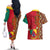 Cameroon National Day Couples Matching Off The Shoulder Long Sleeve Dress and Hawaiian Shirt Cameroun Coat Of Arms Ankara Pattern - Wonder Print Shop