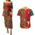 Cameroon National Day Couples Matching Puletasi and Hawaiian Shirt Cameroun Coat Of Arms Ankara Pattern - Wonder Print Shop