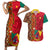 Cameroon National Day Couples Matching Short Sleeve Bodycon Dress and Hawaiian Shirt Cameroun Coat Of Arms Ankara Pattern - Wonder Print Shop