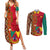 Cameroon National Day Couples Matching Summer Maxi Dress and Long Sleeve Button Shirt Cameroun Coat Of Arms Ankara Pattern - Wonder Print Shop