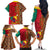 Cameroon National Day Family Matching Off Shoulder Long Sleeve Dress and Hawaiian Shirt Cameroun Coat Of Arms Ankara Pattern - Wonder Print Shop