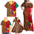 Cameroon National Day Family Matching Off Shoulder Maxi Dress and Hawaiian Shirt Cameroun Coat Of Arms Ankara Pattern - Wonder Print Shop