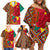 Cameroon National Day Family Matching Off Shoulder Short Dress and Hawaiian Shirt Cameroun Coat Of Arms Ankara Pattern - Wonder Print Shop