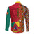 Cameroon National Day Long Sleeve Button Shirt Cameroun Coat Of Arms Ankara Pattern - Wonder Print Shop