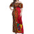 Cameroon National Day Off Shoulder Maxi Dress Cameroun Coat Of Arms Ankara Pattern - Wonder Print Shop