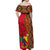 Cameroon National Day Off Shoulder Maxi Dress Cameroun Coat Of Arms Ankara Pattern - Wonder Print Shop