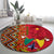 Cameroon National Day Round Carpet Cameroun Coat Of Arms Ankara Pattern