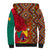 Cameroon National Day Sherpa Hoodie Cameroun Coat Of Arms Ankara Pattern - Wonder Print Shop