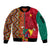 Cameroon National Day Sleeve Zip Bomber Jacket Cameroun Coat Of Arms Ankara Pattern - Wonder Print Shop