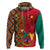 Cameroon National Day Zip Hoodie Cameroun Coat Of Arms Ankara Pattern - Wonder Print Shop