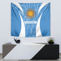 Blue and white Argentina tapestry with sun crest and 'ARGENTINA' lettering