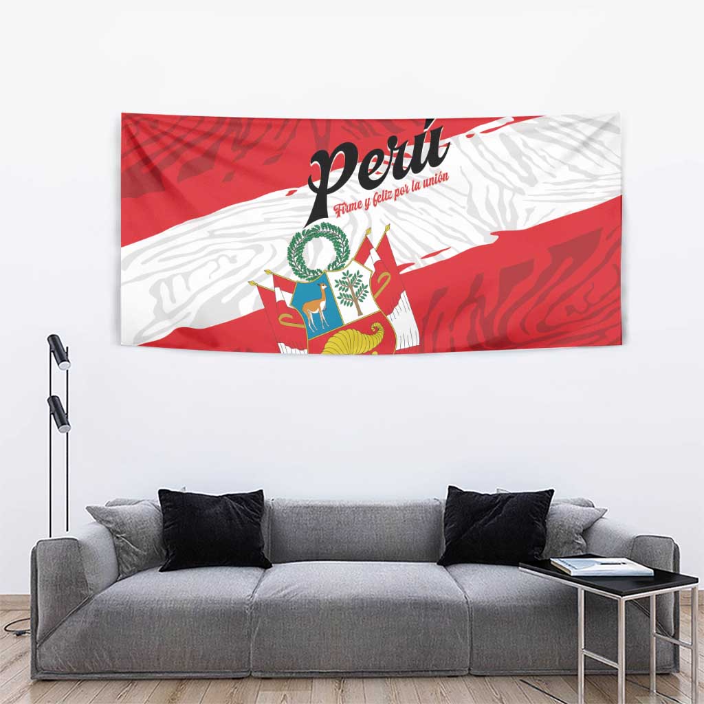 Peru Tapestry Piruw Ripuwlika Flag Stylized