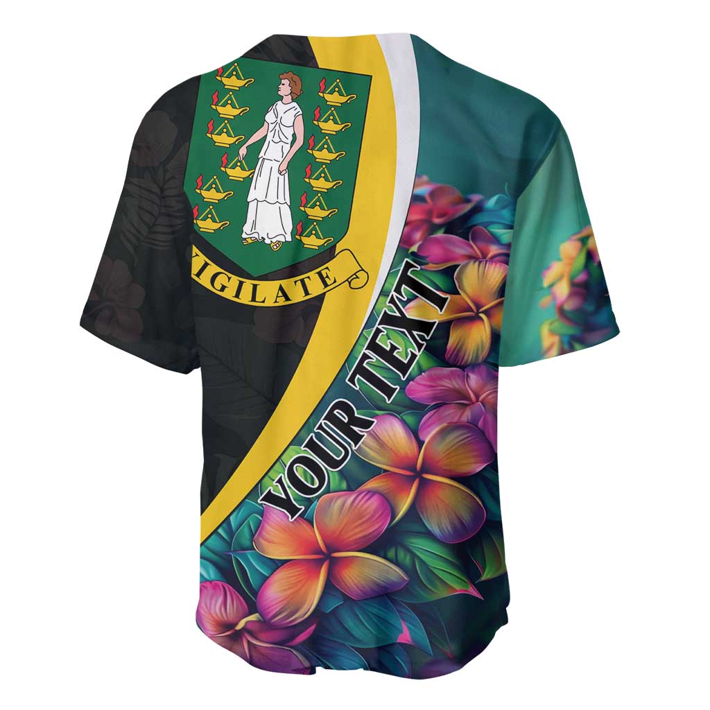 Personalised British Virgin Islands Tropical Baseball Jersey Curve Style
