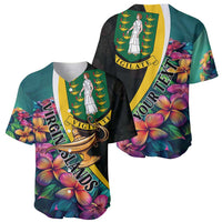 Personalised British Virgin Islands Tropical Baseball Jersey Curve Style