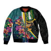 Personalised British Virgin Islands Tropical Bomber Jacket Curve Style