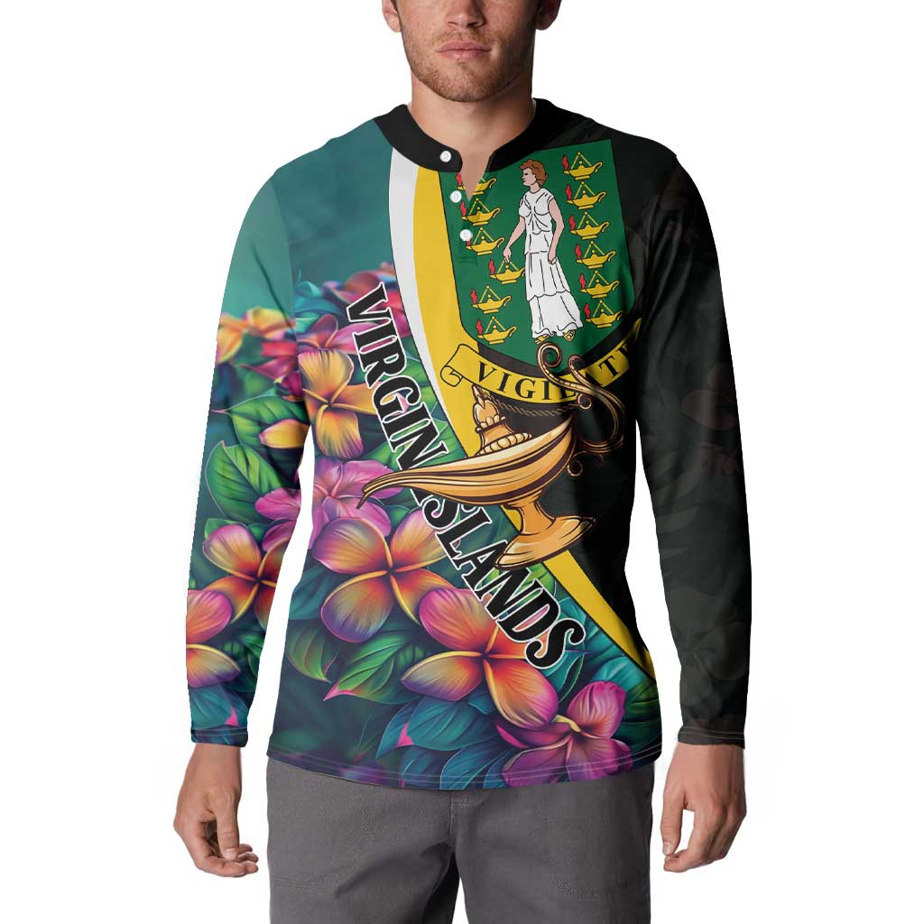 Personalised British Virgin Islands Tropical Button Sweatshirt Curve Style
