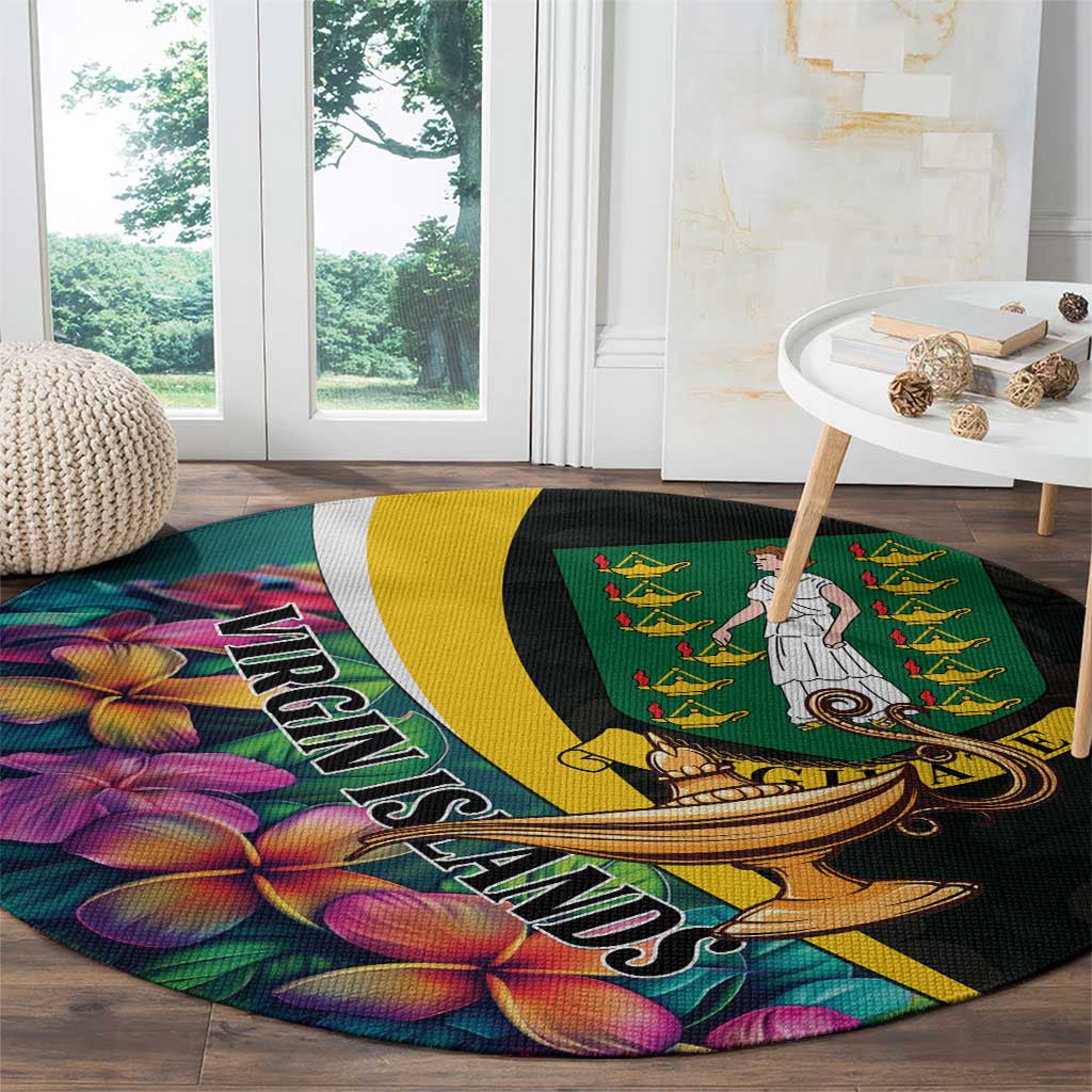 British Virgin Islands Tropical Round Carpet Curve Style