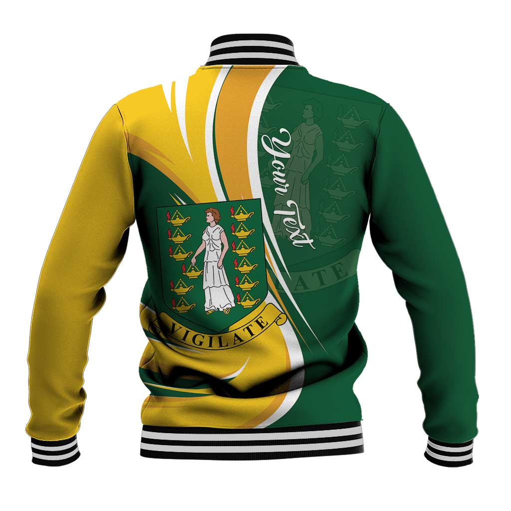 Personalised British Virgin Islands Baseball Jacket Vigilate Flag Color