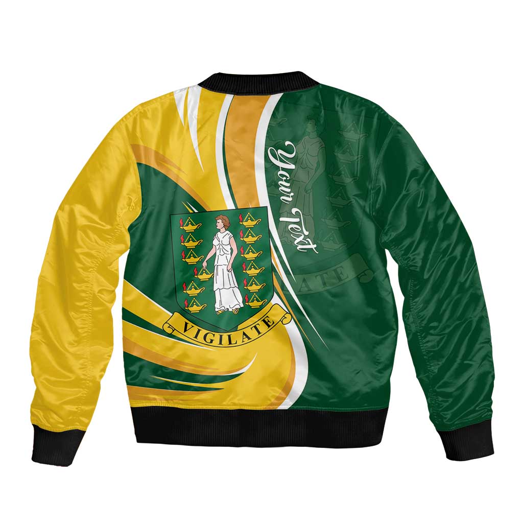 Personalised British Virgin Islands Bomber Jacket Vigilate Flag Color